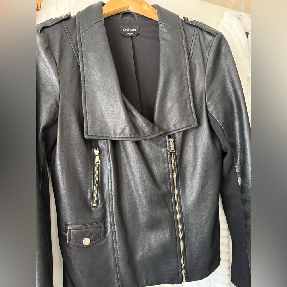BEBE Black Leather Women's Jacket